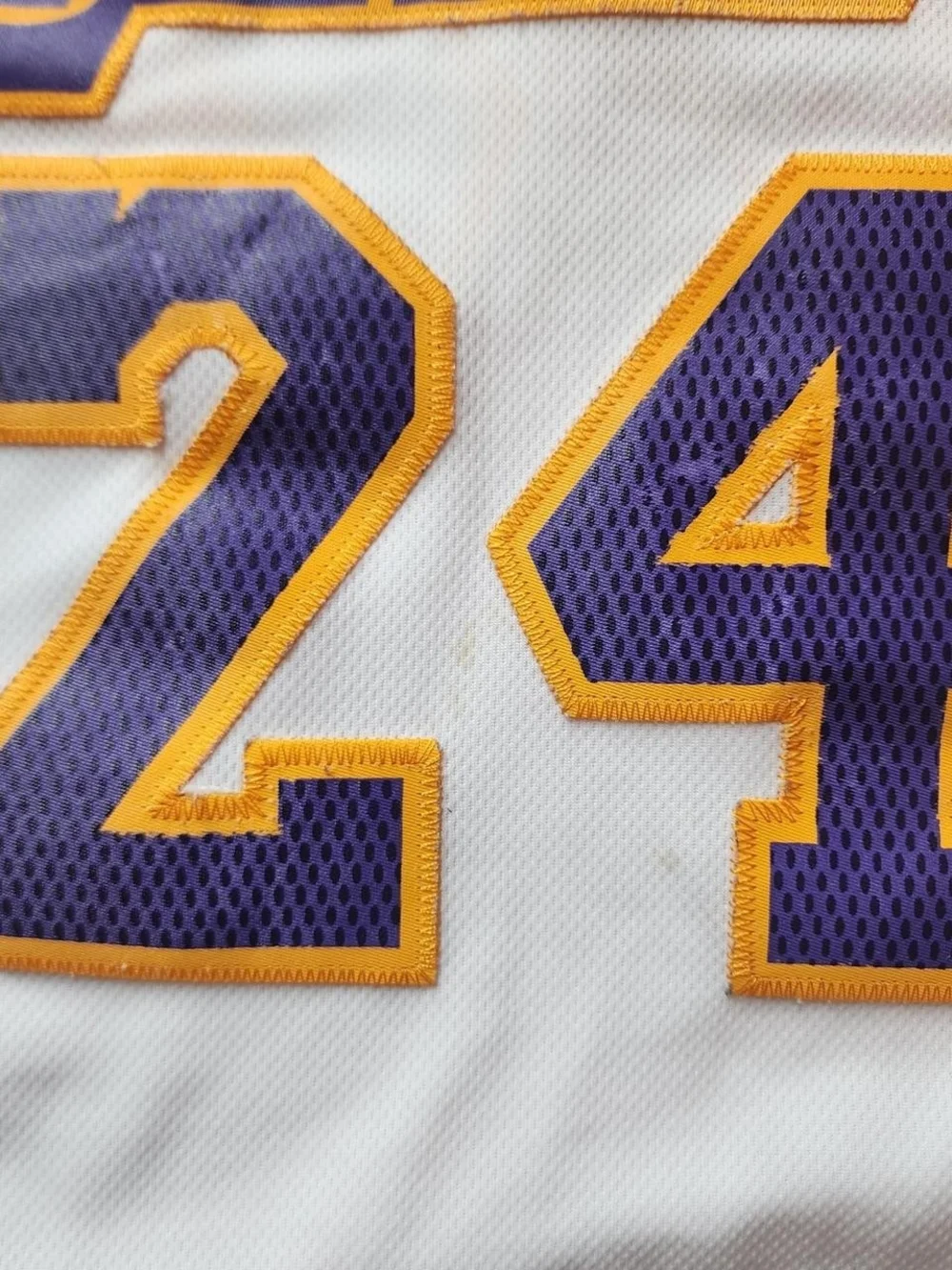 Adidas Los Angeles Lakers #24 White/Purple/Gold Jersey Size Medium